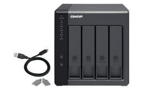 TR-004/32TB-IW QNAP SYSTEMS TR-004 32TB (Seagate Ironwolf) 4-bay 3.5 SATA HDD USB 3.0 type-C hardware RAID external enclosure. USB-C to USB-A cable included. Expansion unit for QNAP NAS; Windows; Mac; Linux computers.