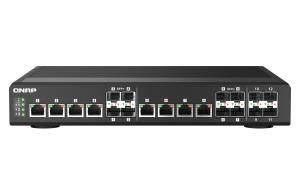 QSW-IM1200-8C QNAP SYSTEMS QSW-IM1200-8C fan less industrial design 8 ports 10GbE SFP+/RJ45 4 ports 10GbE SFP+ rack mount/wall mount web managed switch
