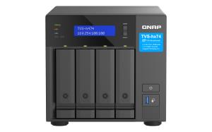 TVS-h474-PT-8G QNAP SYSTEMS 4-bay QuTS hero NAS | Intel Pentium Gold G7400 | up to 3.7GHz | 8GB  SO-DIMM  DDR4(max.128GB) | 4 x 2.5in/3.5in SATA HDD/SSD | 2 x 2.5GbE | 2x M.2 PCIe Gen3 x2 slots | PCIe Gen4 slots | HDMI 1.4b | 250W PSU