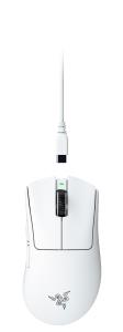 DeathAdder V4 Pro - Mouse - ergonomic - right-handed - optical - 6 buttons - wireless, wired - USB - white thumbnail