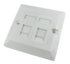 2 Port Cat5e plate-Sin Gang thumbnail
