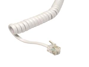 2m Coiled Handset Cord - White thumbnail