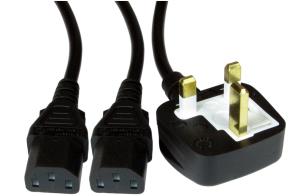 2m UK -2x C13 Splitter Cable thumbnail