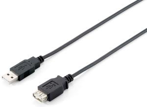 128850 EQUIP 128850 USB 2.0 Extension Cable A->A  1;8m M/F; black.