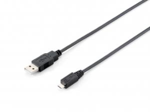 128523 EQUIP 128523 USB 2.0 A to Micro-B Cable; M/M; 1.8m ; black.