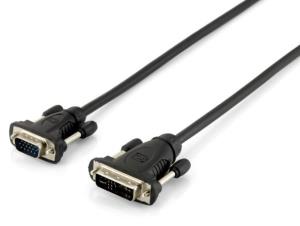 118943 EQUIP VGA Kabel HD15 -> DVI 12+5  1.80m 1920x1200 schwarz Polybeutel