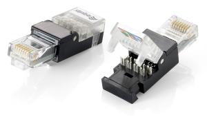 EU Product - Stecker Cat5e  ungeschirmt RJ45 wzf.      2Stk transp. Polybeutel thumbnail