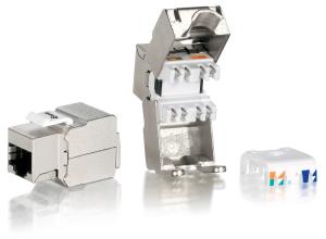 EU Product - Keystone Jack geschirmt Cat6  LSA Prem.   wzf 8Stk sil Polybeutel thumbnail