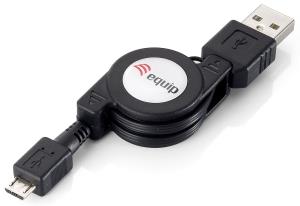 EU Product - Kabel USB-A2.0->Micro-B Einzieh.  St/St  1.00m schwarz Polybeutel thumbnail