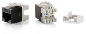 EU Product - Keystone Jack ungeschirmt Cat6  LSA schlank   8Stk  sw Polybeutel thumbnail
