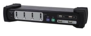 331544 EQUIP KVM Switch 4x USB/PS2 Dual Monitor mit Audio   schwarz