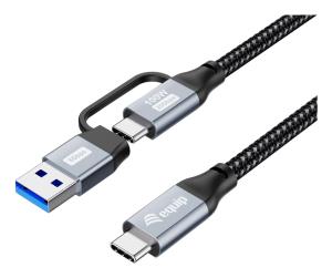 EU Product - Kabel USB-C3.2->C/A Gen2x2 PD100W St/St  3.00m schwarz thumbnail