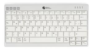 BakkerElkhuizen Ultraboard 950 Compact Wireless/Wired Multimedia keyboard; supoprt for 2.4Ghz RF; Bluetooth and/or USB-C and USB-A connection. Adjustable rear height; concave scissor key caps; hotkeys; integrated multimedia keys; and status LEDs for effic thumbnail