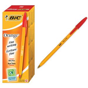 1199110112 BIC BIC Orange Fine Red Stick ballpoint pen 20 pc(s)                                                                                                      