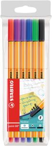 STABILO point 88 fineliner Black, Blue, Green, Lilac, Red, Violet 6 pc(s)