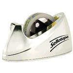 575450 SELLOTAPE Large Chrome Tape Dispenser Non Slip Base 25mm x 66m - 575450
