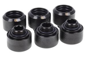 Eiszapfen 16mm Deep Black Hard Tube Compression Fittings - Six Pack thumbnail