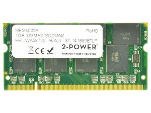 2P-V727001GBS 2-POWER 2-Power 1GB PC2700 333MHz SODIMM Memory - replaces V727001GBS                                                                                         
