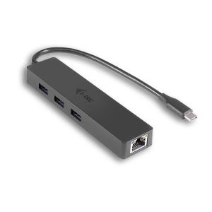 C31GL3SLIM I-TEC ELECTRONICS Advance USB-C Slim Passive HUB 3 Port + Gigabit Ethernet Adapter - USB 3.2 Gen 1 (3.1 Gen 1) Type-C - RJ-45,USB 3.2 Gen 1 (3.1 Gen 1) Type-A - 5000 Mbit/s - Black - LAN - 0.16 m