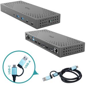 CATRIPLE4KDOCKPD2 I-TEC ELECTRONICS USB 3.0 / USB-C / Thunderbolt - 3x 4K Docking Station Gen 2 + Power Delivery 100W - Wired - USB 3.2 Gen 2 (3.1 Gen 2) Type-C - 100 W - 3.5 mm - 10,100,1000 Mbit/s - Grey