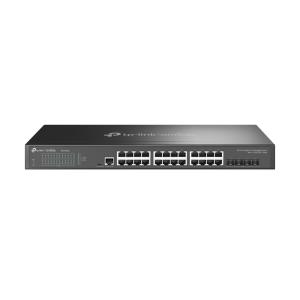 SG3428X TP-LINK (SG3428X) JetStream 24-Port Gigabit L2+ Managed Switch with 4 10GE SFP+ Slots, L2+/L3, Fanless, Rackmountable