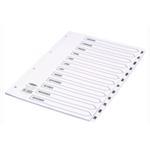 02201/CS22 CONCORD Classic Index Jan-Dec A4 180gsm White Board with Clear Mylar Tabs 02201/CS22