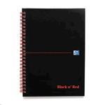 100080220 BLACKNRED Black n Red A5 Wirebound Hard Cover Notebook Ruled 140 Pages Black/Red (Pack 5) - 100080220