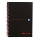 100080154 BLACKNRED Black n Red A5 Wirebound Hard Cover Notebook Ruled 140 Pages Matt Black/Red (Pack 5) - 100080154