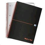 100080173 BLACKNRED Black n Red A4 Wirebound Hard Cover Notebook Ruled 140 Pages Matt Black/Red (Pack 5) - 100080173