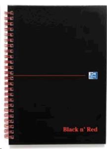 100080192 BLACKNRED Black n Red A5+ Wirebound Hard Cover Notebook Ruled 140 Pages Matt Black/Red (Pack 5) - 100080192