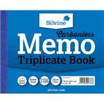 707 SILVINE 102x127mm Triplicate Memo Book Carbonless Ruled 1-100 Taped Cloth Binding 100 Sets (Pack 5) - 707