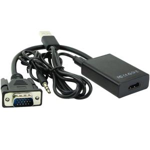 MONGGHDMI MICROCONNECT VGA + Audio to HDMI converter With USB power and Audio.  Support 1080P, HDMI Compliant, HDCP ready.