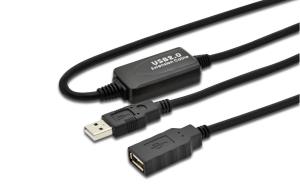 USB2.0AAF05A MICROCONNECT Active USB 2.0 cable, A-A M-F With integrated repeater 5m  Up to 480 Mbps data transfer