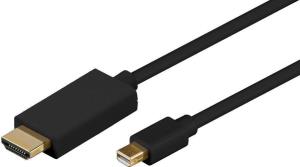 MDPHDMI5B MICROCONNECT Mini Displayport to HDMI  Cable 5m incl. audio  transmission Black, with gold plated plugs