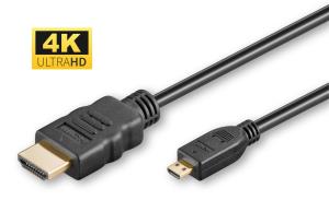 HDM19193V2.0D MICROCONNECT HDMI 2.0 A-D cable, 3m