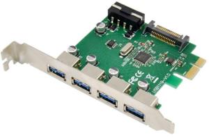 MC-USB3.0-F3B1 MICROCONNECT 4 port USB 3.0 PCIe card Main chip : VL805 4 external  USB 3.0 Ports