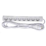 GRU00850WDK MICROCONNECT 8-way Danish Power Strip 5m With Earth, without ON/OFF  Switch