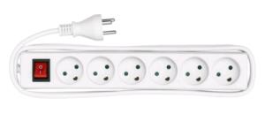 MC-GRU0630DK MICROCONNECT Power strip 6 outlets 3m White With ON/OF switch and child  protection
