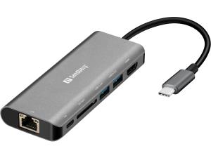 136-18 SANDBERG USB-C Dock HDMI+LAN+SD+USB,