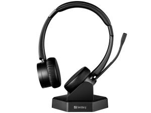 126-18 SANDBERG Bluetooth Office Headset Pro+, Dual Connection, Charging Dock, Noise-Reducing Mic, Busy Light, 5 Year Warranty