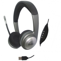 SYBA Connectland USB Stereo Headset Ear-hook 3.5 mm connector Black
