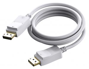 TC 2MDP VISION Professional installation-grade DisplayPort cable - LIFETIME WARRANTY - version 1.2 4K - gold connectors - supports 1 mbps bidirectional aux channel and hotplug - DP (M) to DP (M) - outer diameter 7.3 mm - 28 AWG - 2 m - white
