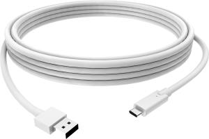 TC 1MUSBCA VISION Professional installation-grade USB-C to USB-A cable - LIFETIME WARRANTY - bandwidth 5 gbit/s - supports 3A charging current - USB-C 3.1 (M) to USB-A 3.0 (M) - outer diameter 4.0 mm - 22+30 AWG - 1 m - white