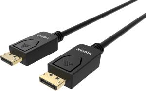 TC 2MDP/BL VISION Professional installation-grade DisplayPort cable - LIFETIME WARRANTY - version 1.2 4K - gold connectors - supports 1 mbps bidirectional aux channel and hotplug - DP (M) to DP (M) - outer diameter 7.3 mm - 28 AWG - 2 m - black