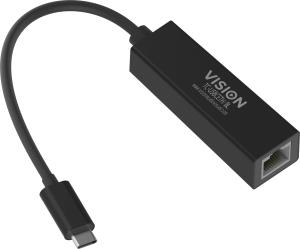 TC-USBCETH/BL VISION Professional installation-grade USB-C to RJ45 Gigabit Ethernet network adapter - LIFETIME WARRANTY - 10/100/1000 mbps auto-sensing capability and auto-mdix (straight and crossed network cable auto-detection) - PXE boot function enabled - USB-C 3.1 (M) to