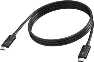 2 m USB C cable - Thunderbolt 4 40 Gbps - supports 100w PD charging - USB C Thunderbolt 4 (m) to USB C Thunderbolt 4 (m) - outer diameter 5.5 mm - 30 + 32 + 34 AWG - black thumbnail