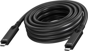 15 m USB C cable - active optical cable - 2 lane supports DP 1.4 (16.2 gbps) and USB 2.0 (480 mbps) - 4 lane supports DP 2.1 (40 gbps) and USB 3.2 (10 gbps) - supports pd 60w charging current - reinforced by kevlar - USB C 3.2 (m) to USB C 3.2 (m) - outer thumbnail