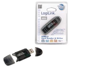 CR0007 LOGILINK Cardreader USB 2.0 Stick external for SD/MMC - Schwarz - 480 Mbit/s - USB 2.0