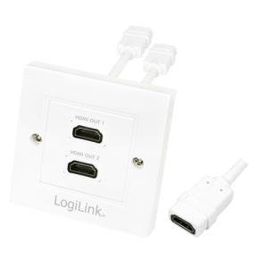 EU Product - HDMI Adapter, wall socket, 2-port, white thumbnail
