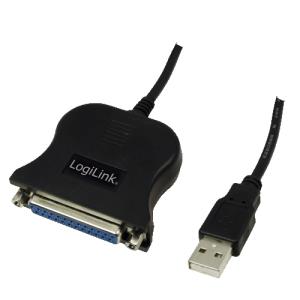 UA0054A LOGILINK USB-Kabel D-Sub 25-pin parallel St/Bu 1.80m bk